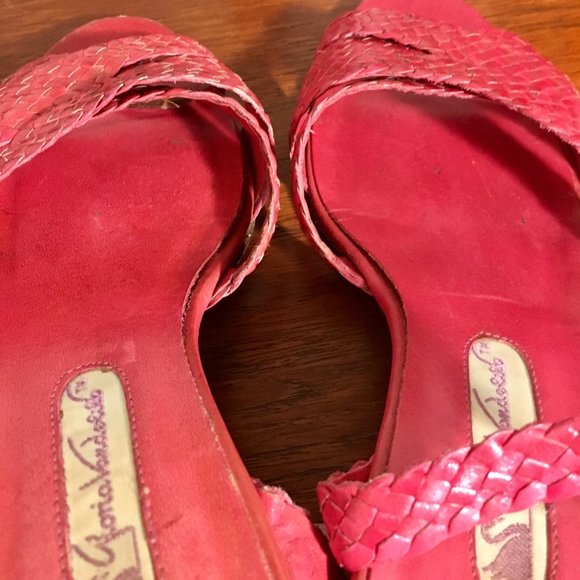 GLORIA VANDERBILT Pink Ankle Strap Sandals 80s 9M - Picture 11 of 11